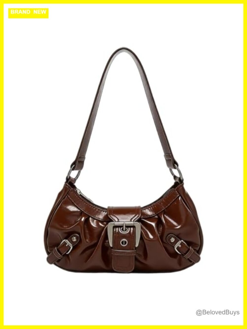 Y2K Faux Leather Crescent Hobo Shoulder Bag Goth Punk Handbag